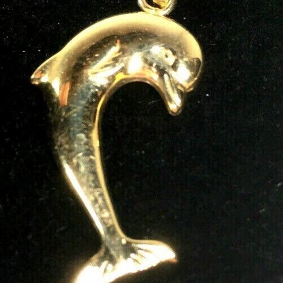 Dolphin Pendant 14K Gold 1.2 Gm - Picture 7 of 11